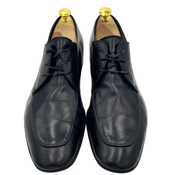 Italy To Boot Adam Derrick mens size 10 black leather classic oxford dress shoes